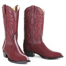 LOS ALTOS BURGUNDY GENUINE STINGRAY ROWSTONE WESTERN COWBOY BOOT EE 996006