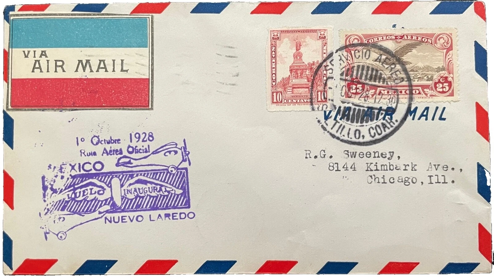 Cats Used Mexican Stamps