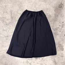 Vassarettes Silky Slip Skirt Black Midi Lace Bow Detail M