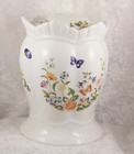 Large Aynsley lidded jar with cottage garden pattern 8 inches tall exc the lid