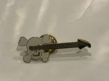 Skull and Cross Bones Guitar Lapel Hat Pin BE