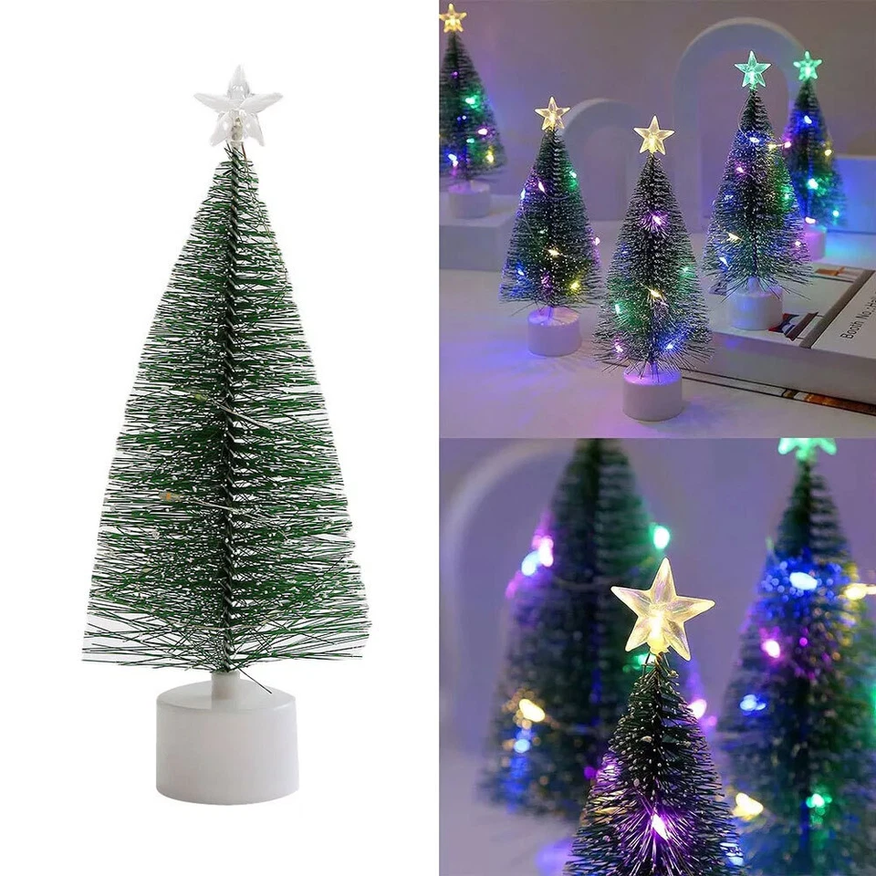 Small Mini Christmas Tree with LED Lights Ornaments Xmas Tabletop Home Decor - Image 4 of 4