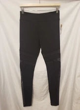 Spencer's Snowflake Leggings Women Small Black Sheer Mesh Christmas Holiday