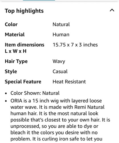 Vivica A Fox Hair Collection ORIA, Remi Brazilian Wig, Pure Comfort Cap,Color Na - Picture 3 of 6
