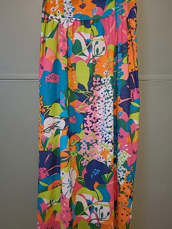 Maxi Vestido Floral Vibrante Vintage Tori Richard Honolulu Talla 10 Hecho en EE. UU. Foto 2 de 4