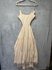 Rose Remington L Tie-Back Cami Maxi Dress Soft Peach Sundress Open Back Cut Out