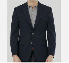Michael Kors Mens 40R Classic fit Sport Coat Blazer Navy Blue Solid