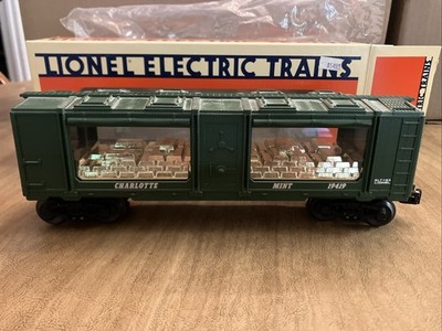 Lionel O Gauge 6-19419 Charlotte Mint Car Green Gold Bar Bank Box Car  w/ Box