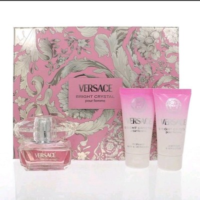 VERSACE Bright Crystal Lotion, Bath & Shower gel, Perfume Set