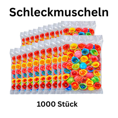 1000x Bunte Schleckmuscheln einzeln verpackt XXL Großpackung Süßigkeiten