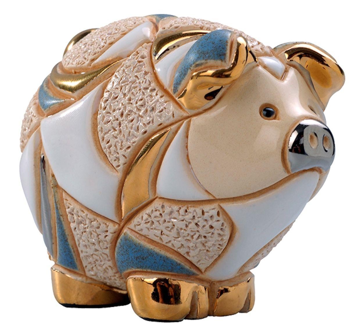 De Rosa Baby Striped Pig Figurine In Gift Box