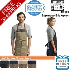 Artisan Collection by Reprime Espresso Bib Apron with Pocket Adjustable RP123