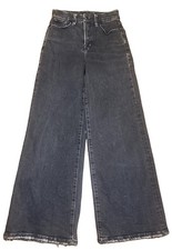 Good American Good Waist Palazzo Wide Leg Jeans Womens 25 Black