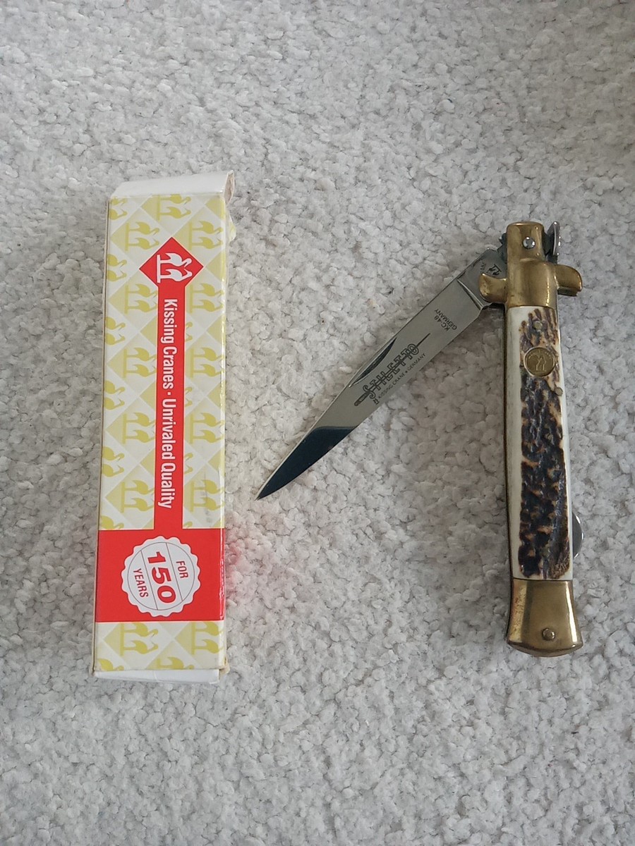 Stilleto KC48 - Kissing Crane KC 48 Lockback Knife Stag Handle