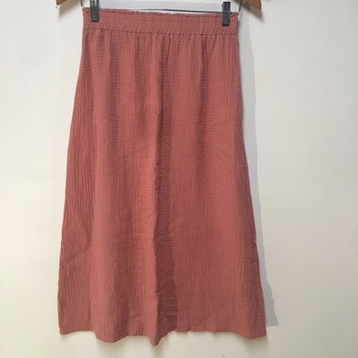 Shein Girl Sz XL 14/16 Skirt Pink Gauze Maxi Pencil Paperbag Smocked 100% Cotton
