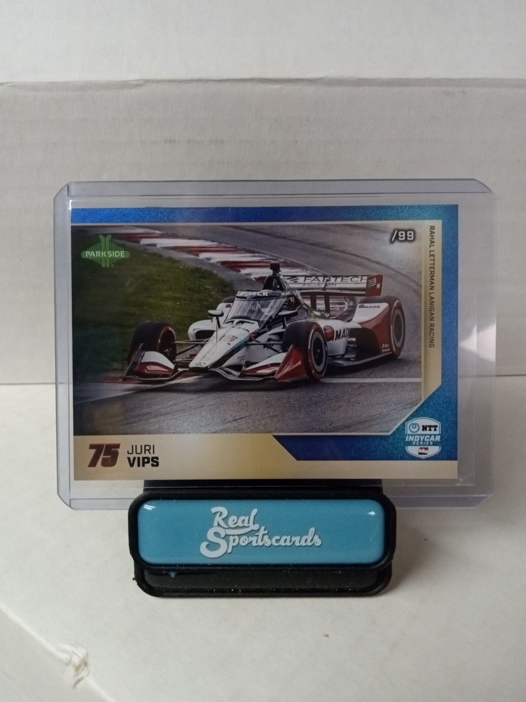 2025 Parkside IndyCar Blue Foil Juri Vips #75 /99 Rahal Letterman Lanigan Racing