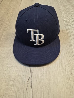 Tampa Bay Rays Official On-Field Fitted Hat Cap 7 1/8 Navy MLB New Era 59FIFTY