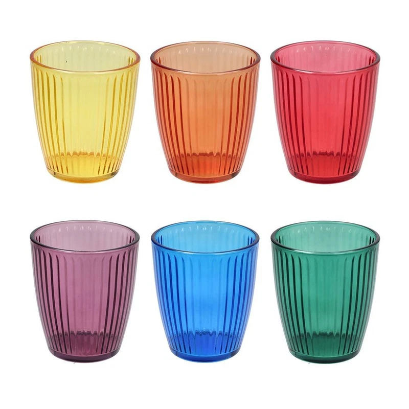 Bicchieri da Tavola Tutti i Giorni TOGNANA Colorati in Vetro per 6 Persone Acqua, fotografia 4 di 6