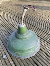 vintage green enamel industrial/factory lights condition commensurate with age