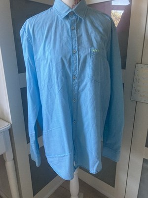 Luciano For Men Hemd Blau Weiß Kariert Langarm Baumwolle Gr M