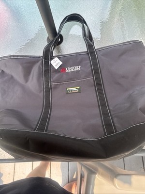 LL Bean Everyday Lightweight Tote Black & Gray Zipper Double