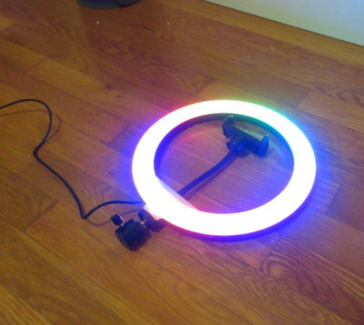 New In Box RGB LED Soft Ring Light Dimmable With Phone Mount For Influencers