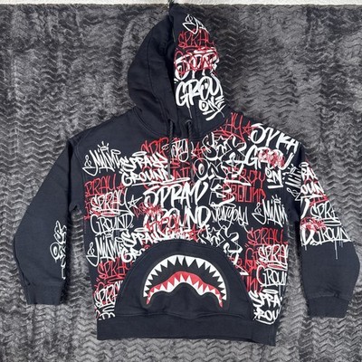 Sprayground Kid graffiti-print hoodie Size 12 Y Shark Mouth graphic long sleeves