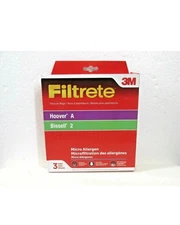 3M FILTRETE MICRO ALLERGEN VACUUM CLEANER BAGS FOR HOOVER A & BISSELL 2 - 3 PACK