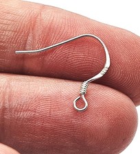 925 Sterling Silver Earwire Fish Hook Spring Earrings Craft Findings 1 Pair