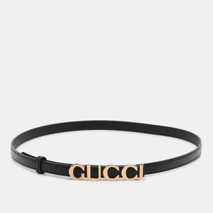Ceinture Gucci en cuir noir avec boucle 85 cm