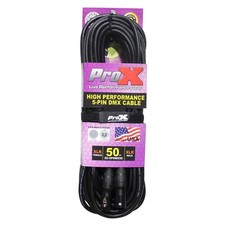ProX XC-5PDMX50 50' 5-Pin DMX XLR5-M to XLR5-F High Performance Cable