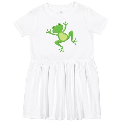 Inktastic Jumping Frog Toddler Dress Toad Toadally Awesome Green Love Frogs