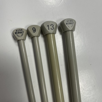 #ad 2 Pair Bernat Aero England Single Point Knitting Needles Size 13 and Size 9 $16.99