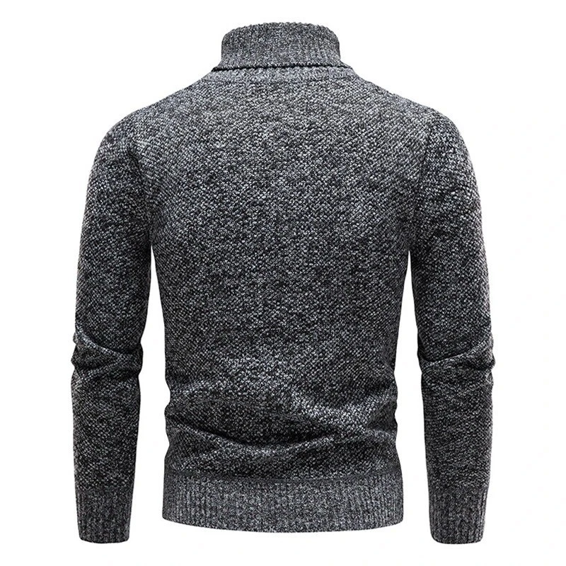 Herren Fleece Pullover Rollkragen Slim Fit Warm Herbst Winter Luxus Jumper - Bild 4 von 4