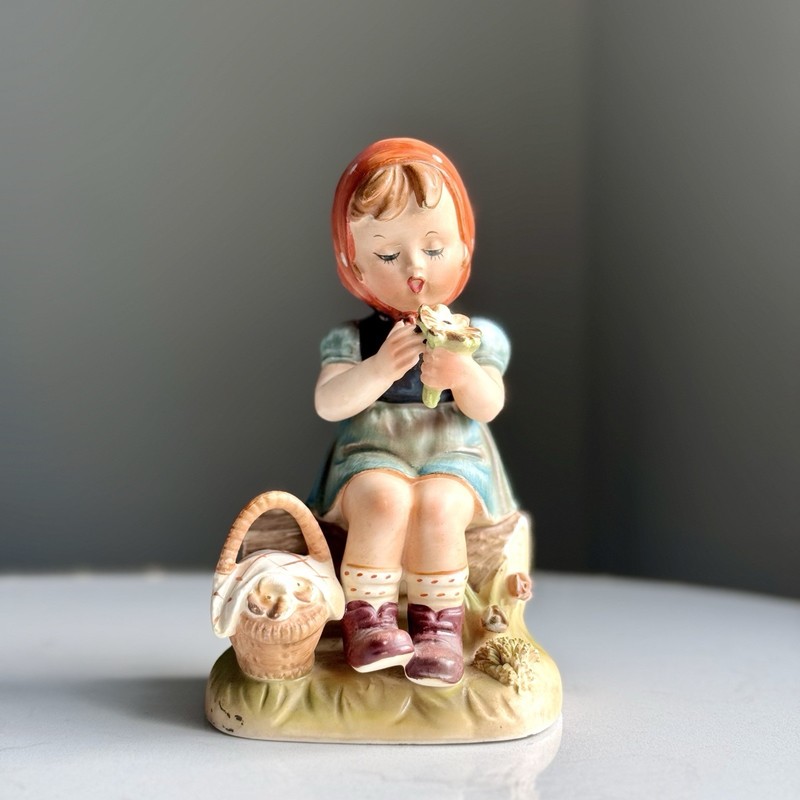 Goebel Hummel Figurine, Girl With Flowers, Designed By Erich Stauffer, S8518