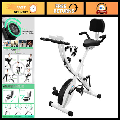 5-in-1 Foldable Stationary Exercise Bike for Home, 350LB Capacity, 16-Level Resi
