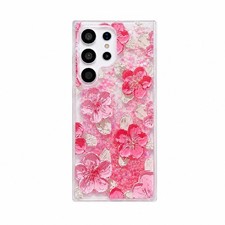 Glow Liquid Flower Glitter Case For Samsung Galaxy S26 Ultra S25 S24 S23 S22 S21
