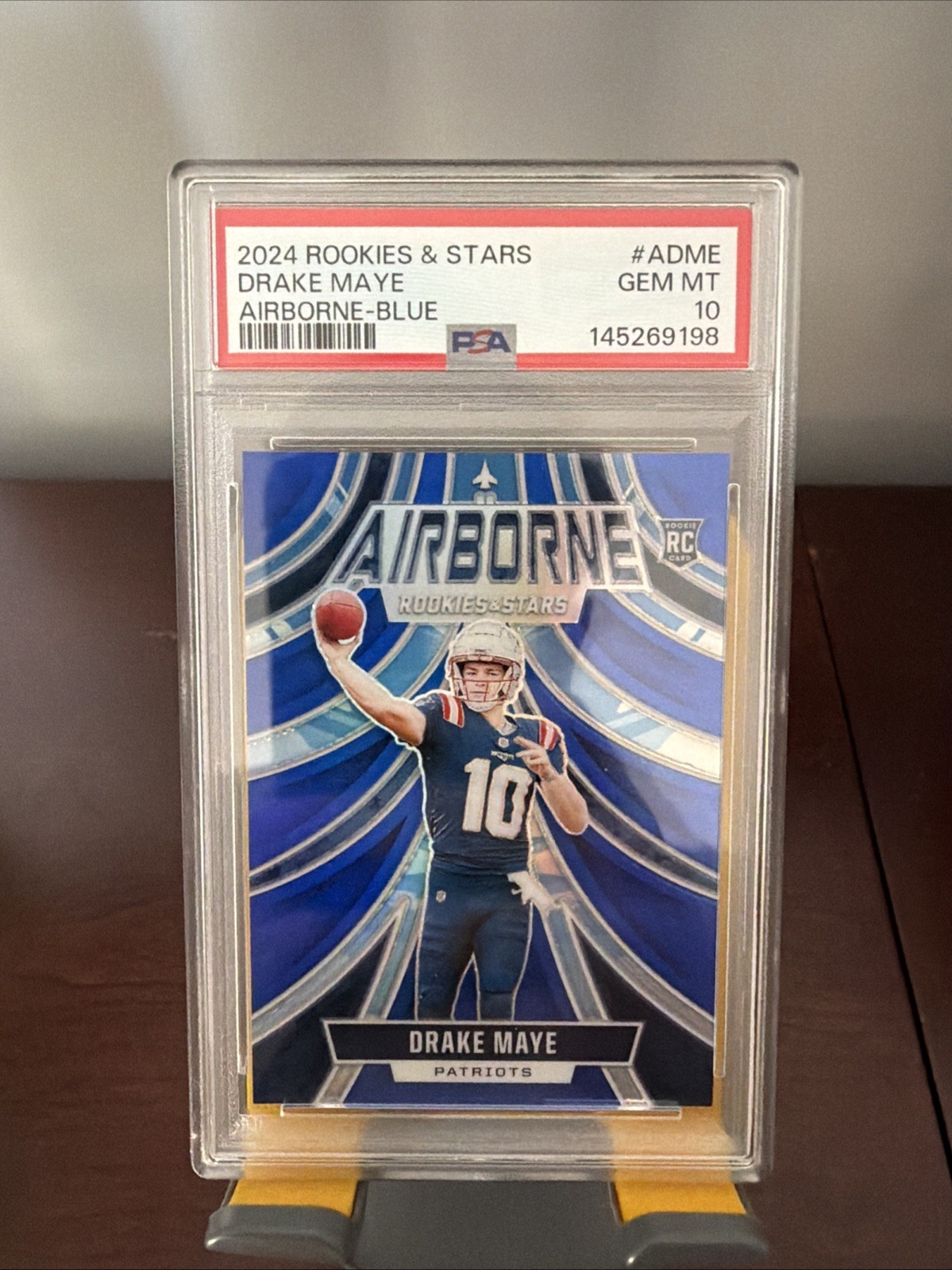 Drake Maye Panini Rookies & Stars Airborne #ADME Blue