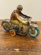 moto giocattolo in latta made in Germany  anni’30 con meccanismo a carica