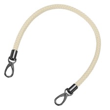 60cm Short Leather PU Braided Purse Replacement Handle - Beige, Black