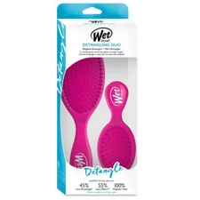 Wet Brush Detangling Duo Original Hair Brush + Mini Detangler Fuchsia 2ct - Impe