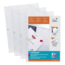 Elba Manageme 74431 Document Sleeves A4 Polypropylene, 0.08 mm with Vario Zipp,