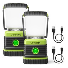 Consciot 1000LM LED Camping Lantern 1000 Lumens - 2, Light Green