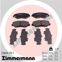 Vorderachse Zimmermann 23868.170.1 Bremsbelagsatz, Scheibenbremse FüR Honda,Hond
