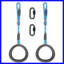 Trapeze Swing Rings, Non-Slip Gymnastic Rings Pull Up Exercise Rings with Adj...