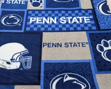 Penn State Collegiate Fleece Fabric/NEW 2-yard piece/Free Shipping