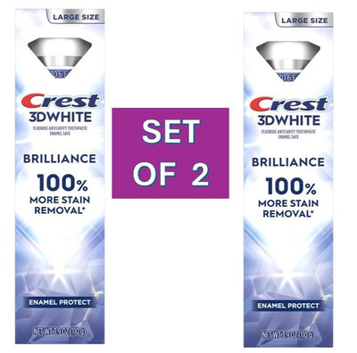 LOT 2 OF CREST 3D WHITE BRILLIANCE TOOTHPASTE ENAMEL PROTECT 3.9 OZ EXP 06/28