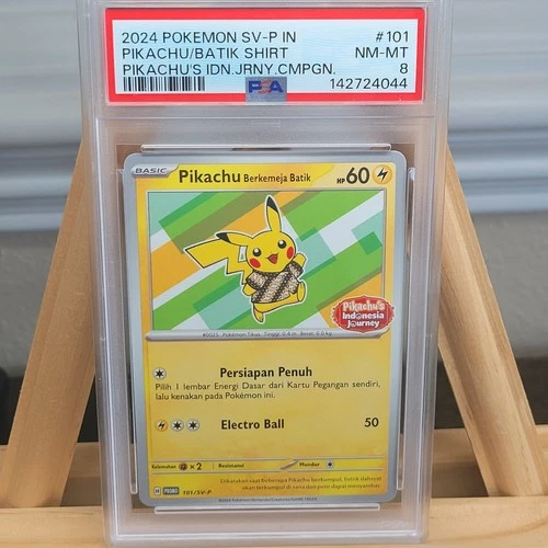 Batik Pikachu #101 PSA 8 Indonesian Journey Campaign Green SV-P Berkemeja Promo