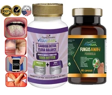 Candida Cleanse Complex Yeast Support Kit duo & Detox For Albicans kit 