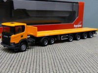 1/87 Herpa Scania Cg 17 Xt 6X4 Teletrailer Sz Kommunalorange 311403